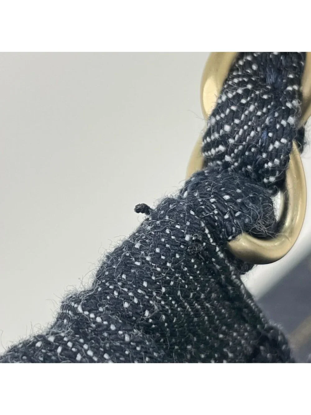 Chanel Tote Bag Coco Cabas CC Logo Denim Navy